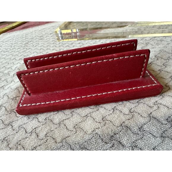 Coach red Leather Acrylic Photo Frame lucite 8x6” modern decor - Picture 5 of 16